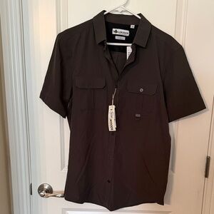 NWT TallWoods Men's Casual Button Down Shirt in Olive Green